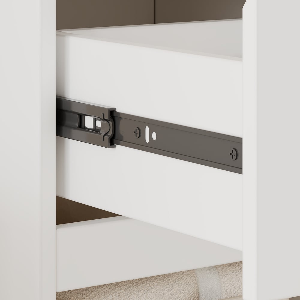 Freestanding and wall-mounted white adjustable bathroom cabinet with storage window image