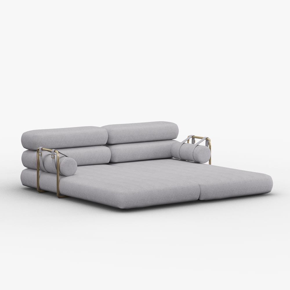 81" Velvet Futon Sofa Bed 3-Seater window image
