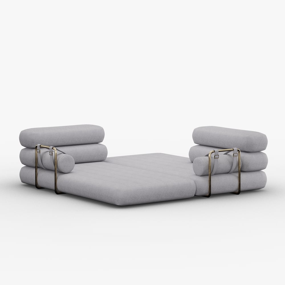 81" Velvet Futon Sofa Bed 3-Seater window image