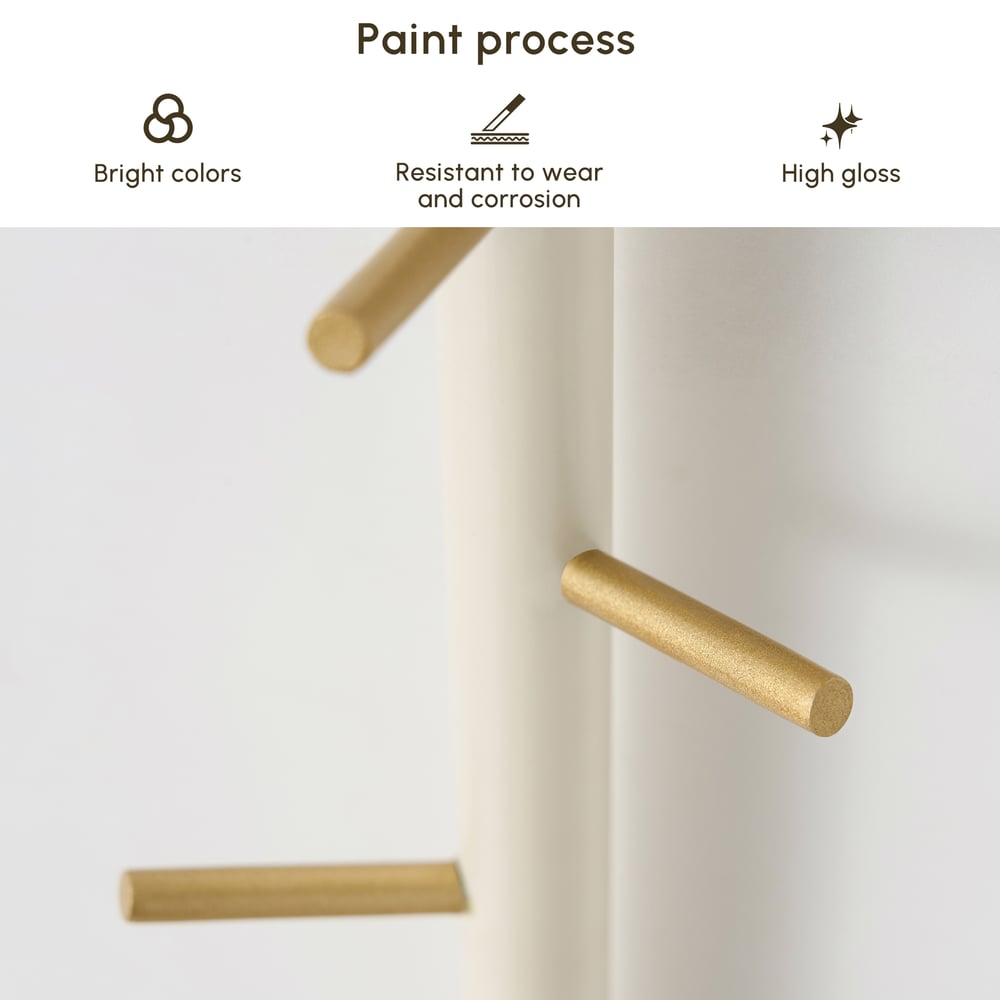 Luxury 6-Hook Wall Mounted Coat Rack in Gold with High Load-Bearing and Paint Process window image