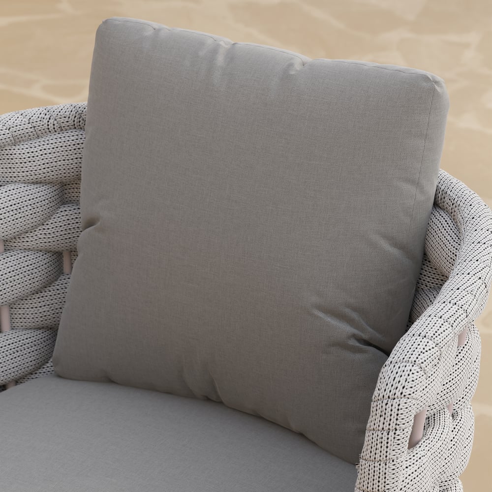 11 Pieces 94.5'' Outdoor Sintered Stone Top Dining Table Set with Rope Woven Armchairs