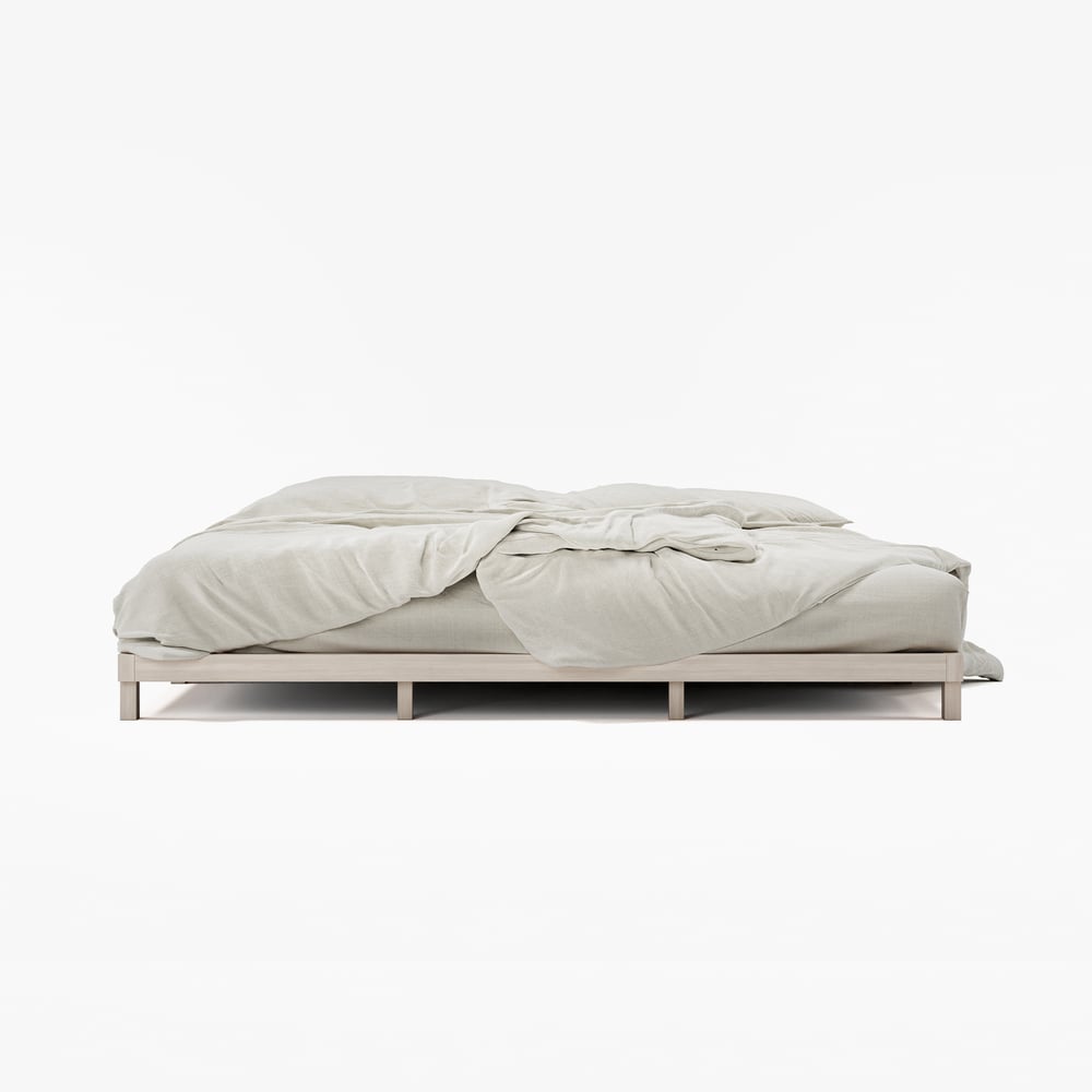 Japanese Style Whitewash King Floor Bed window image