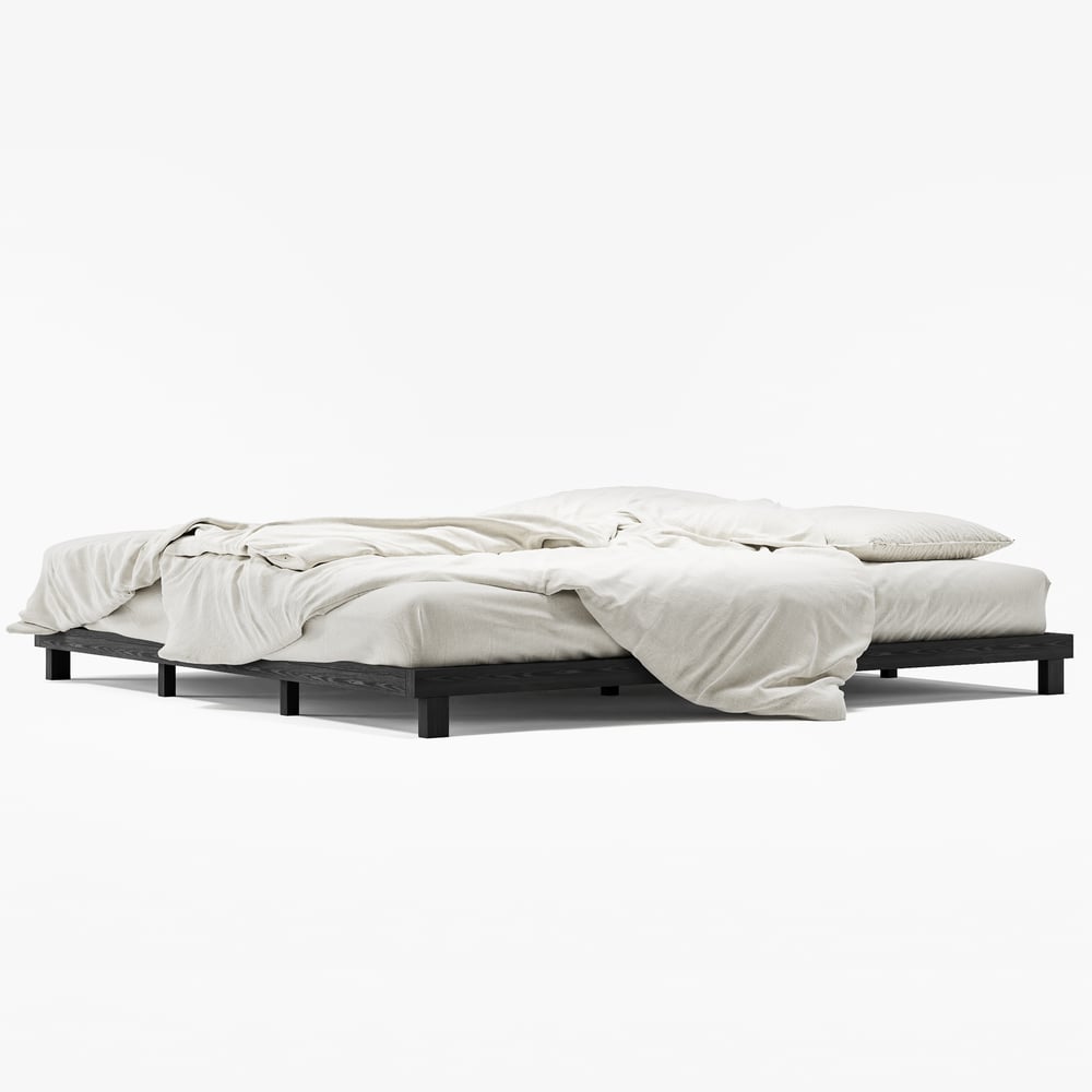 Japanese Style Black King Floor Bed window image