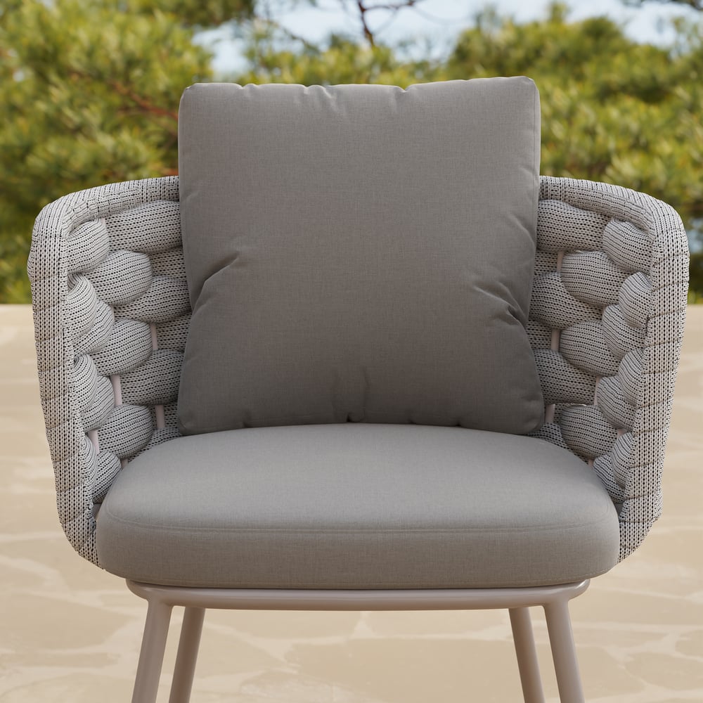 9 Pieces 84'' Outdoor Sintered Stone Top Dining Table Set with Rope Woven Armchairs window image