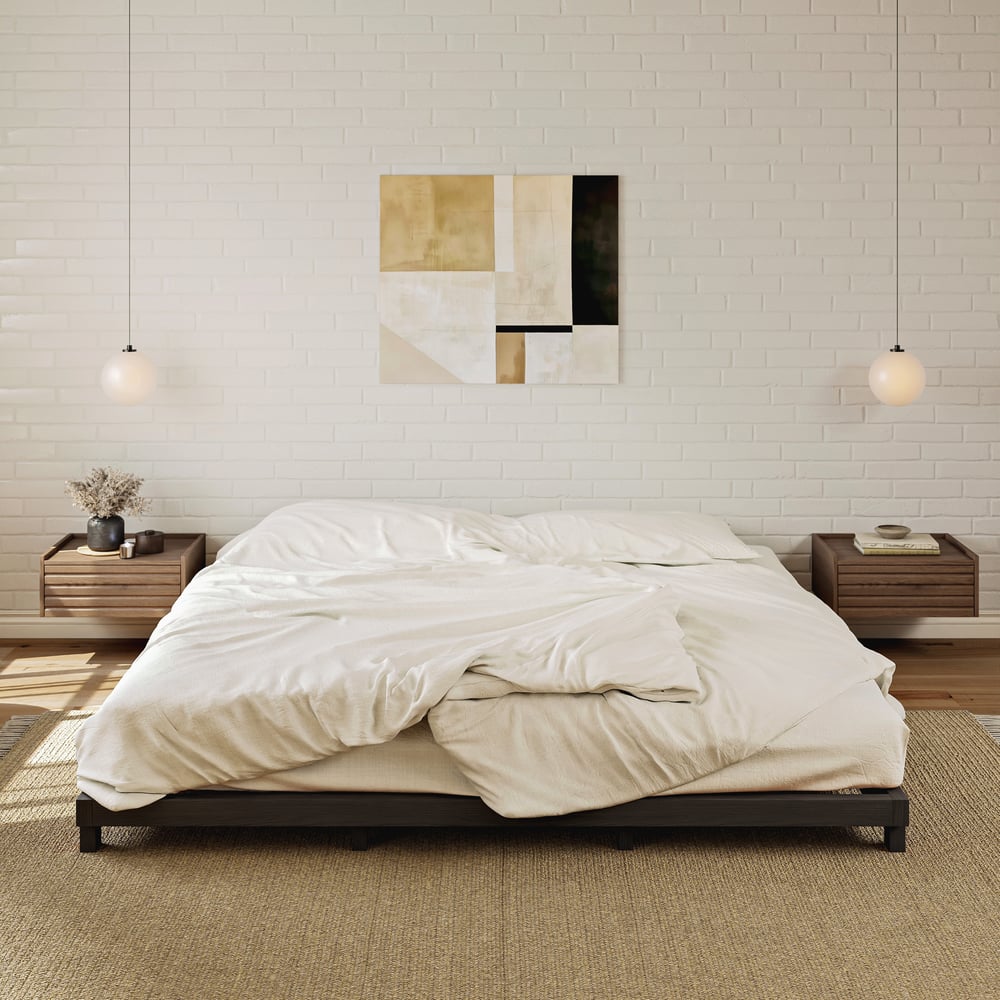 Japanese Style Black King Floor Bed window image