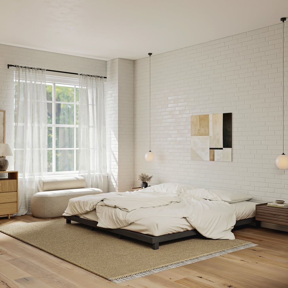 Japanese Style Black King Floor Bed window image