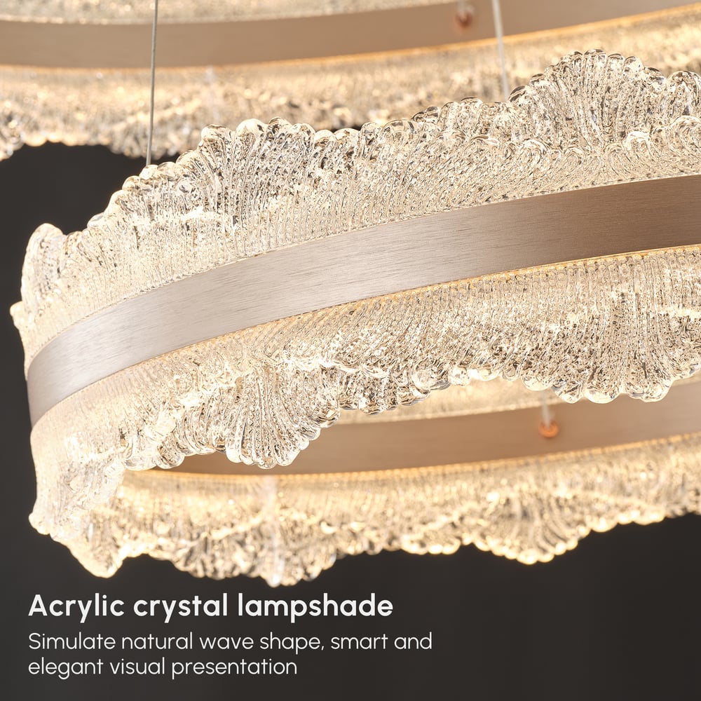 800mm Modern Acrylic Crystal Chandelier with Three Color Temperatures and Remote Control window image