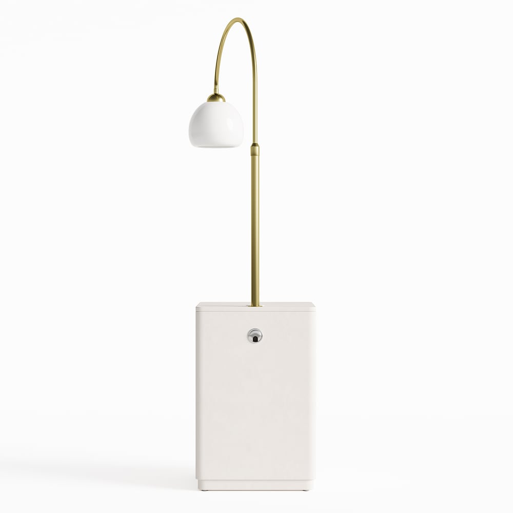 3-Drawer LED Smart Bedside Table with Adjustable Lamp Head and Charging Station window image