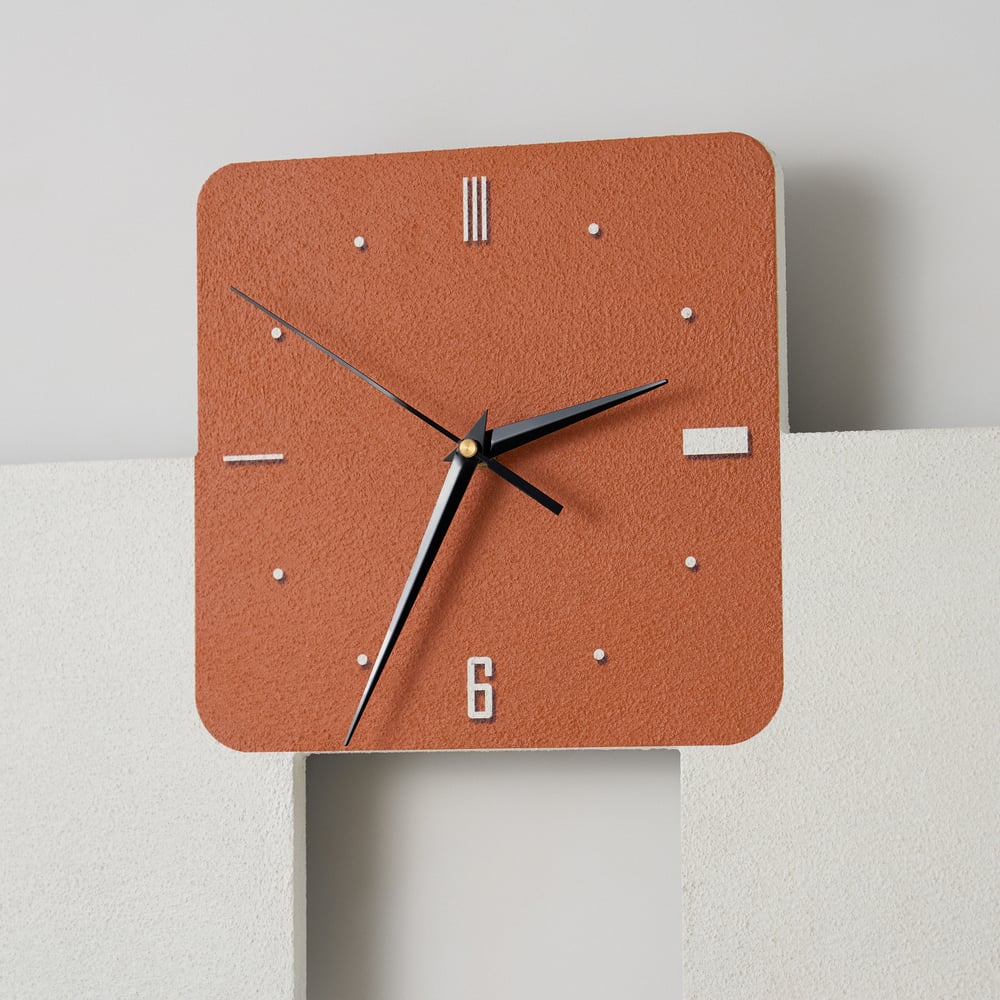 Modern LED Wall Clock with Faux Greenery – White & Orange, 39" x 18", Quartz Movement