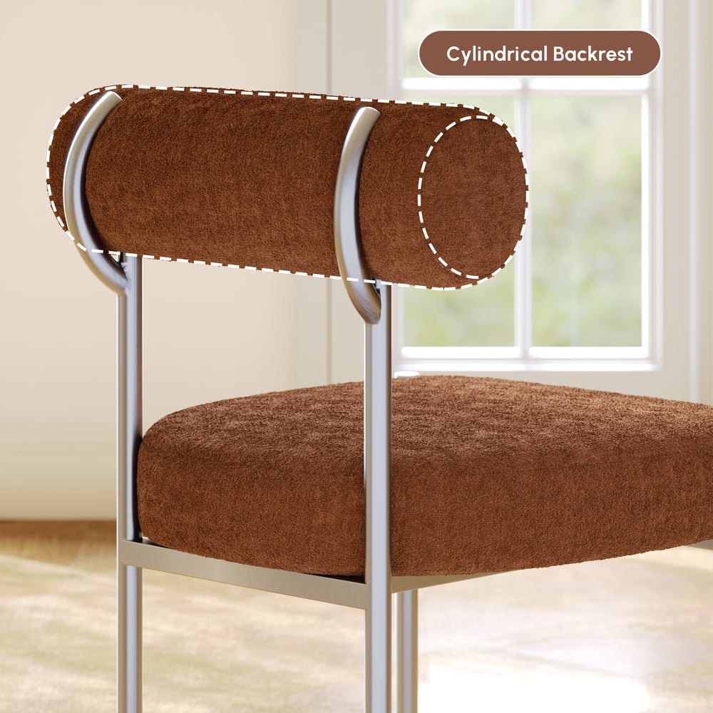 Modern Velvet Upholstered Dining Chair with Curved Back