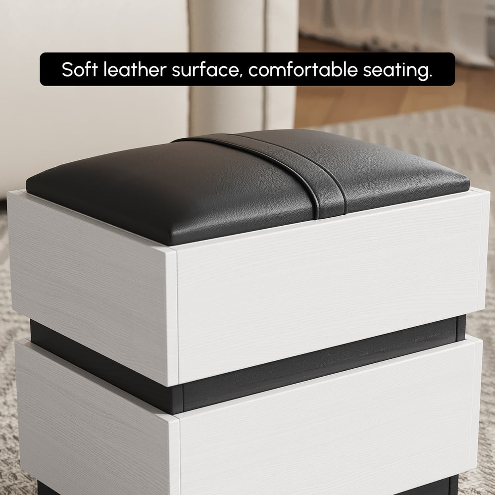 Table basse électrique multifonctionnelle relevable avec 8 tabourets en noir et blanc image de fenêtre