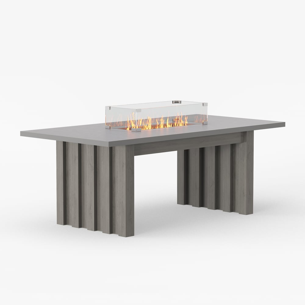 7 kusů šedého hliníkového venkovního ohniště s terasou s tkaným křeslem obrázek okna