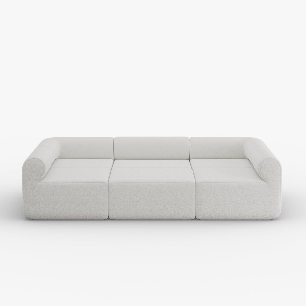 120" 6-Piece Boucle Modular Sectional
