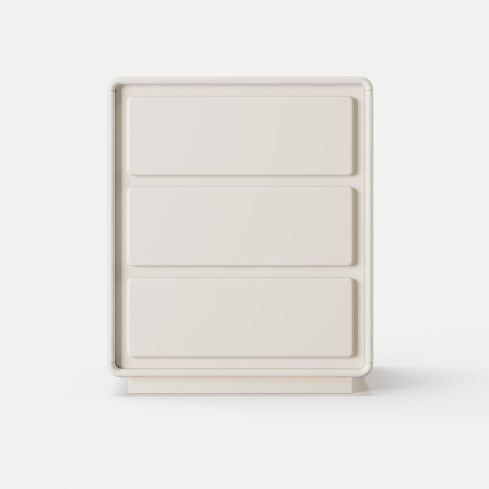 Modern 3-drawer Smart Nightstand with LED window image
