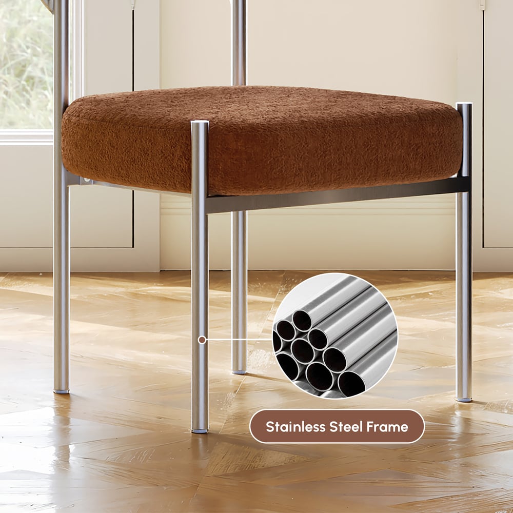 Modern Velvet Upholstered Dining Chair with Curved Back