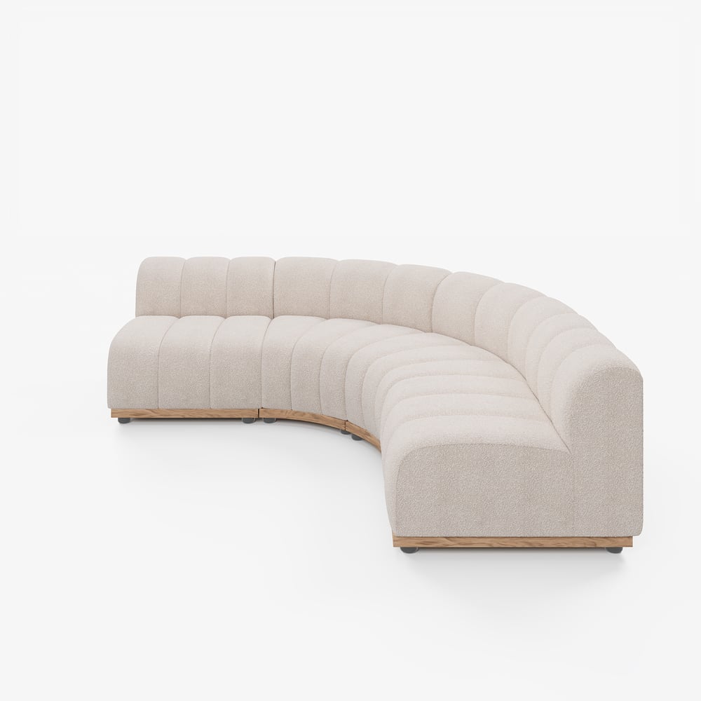 140" 4-Piece Performance Boucle Curved Sectional