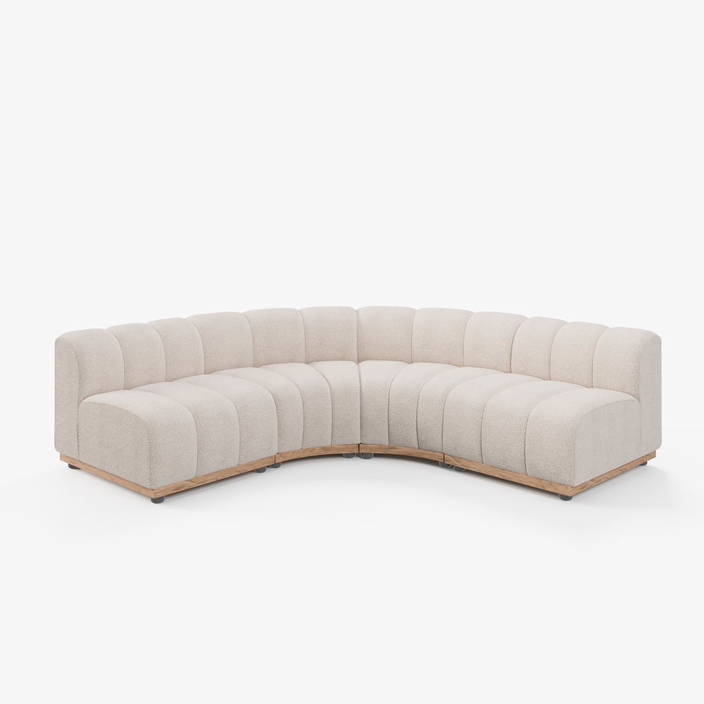 140" 4-Piece Performance Boucle Curved Sectional