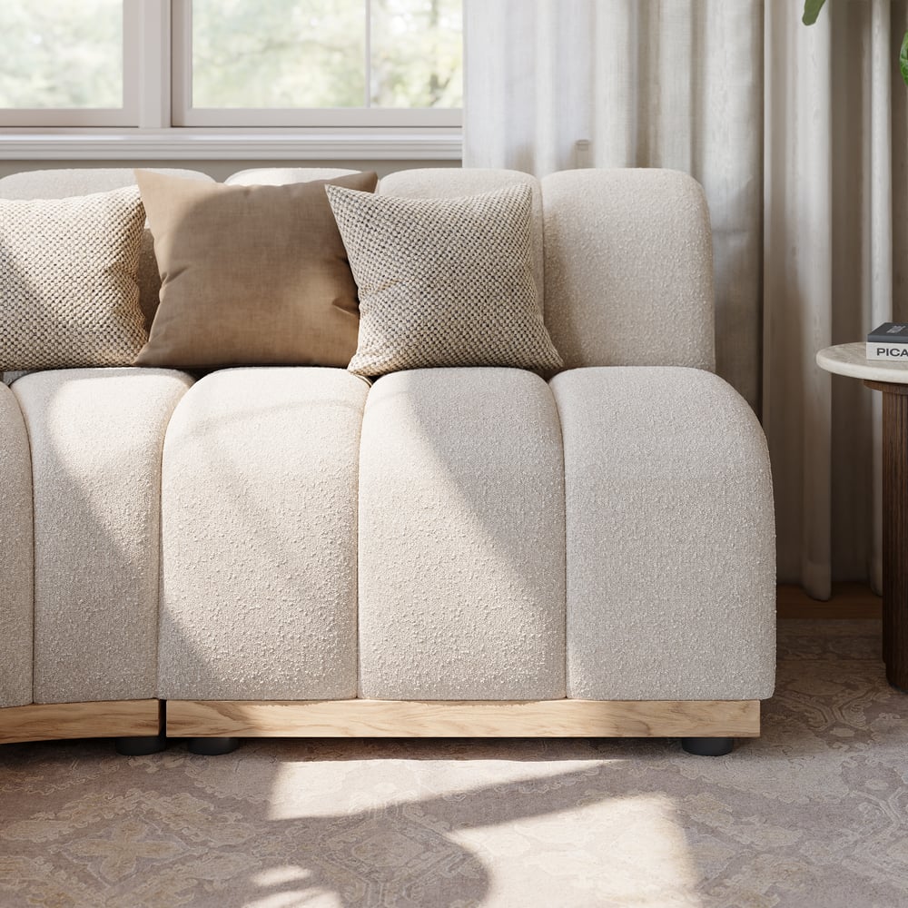 140" 4-Piece Performance Boucle Curved Sectional