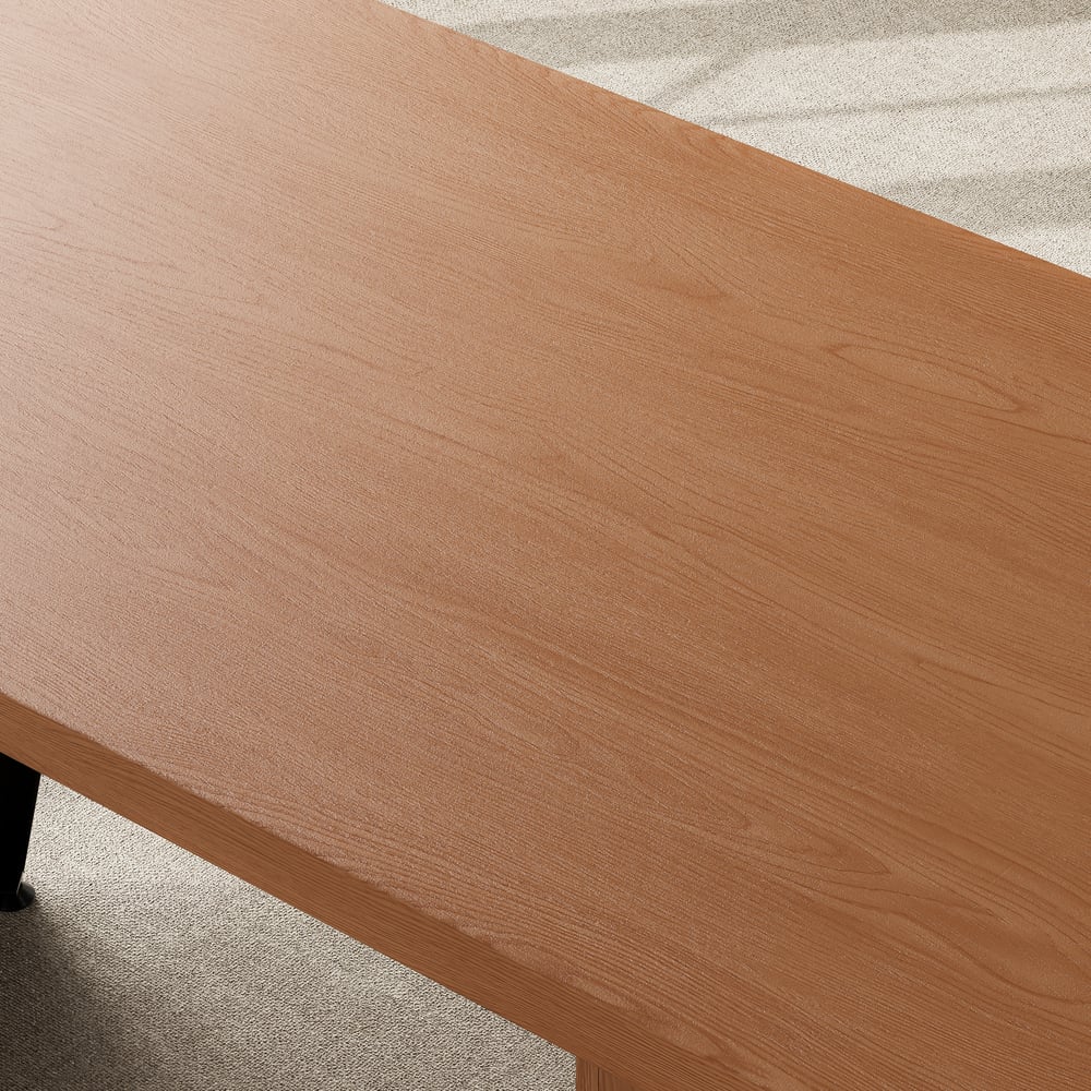 63" Light Walnut Office Desk with Drawer - Engineered Wood, Modern Design window image