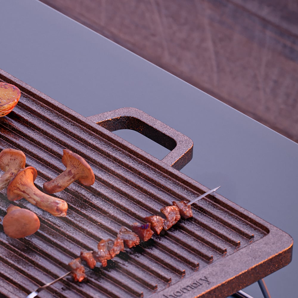 Cast Iron Grill & Griddle for All Cooktops - 2-Piece Nonstick Set window image