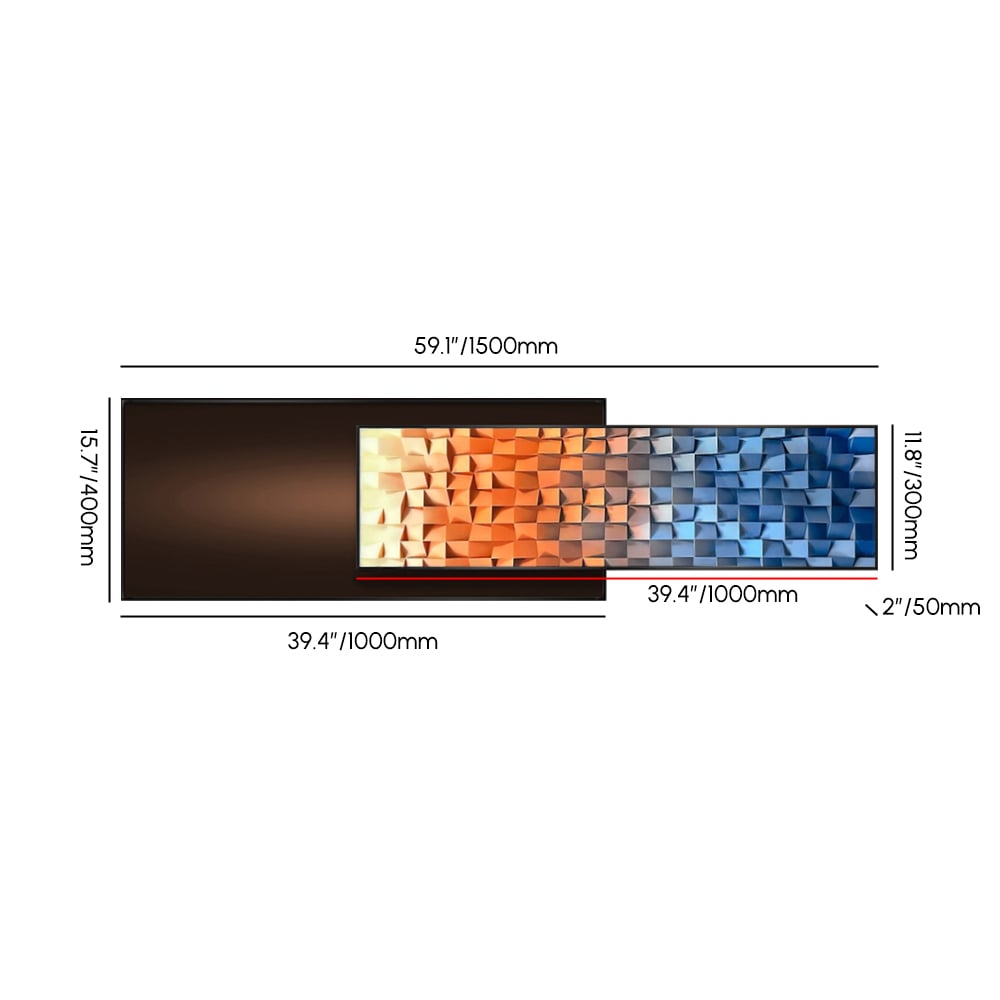 59"× 15.7" Modern Adjustable Length Gradient  Wall Decor weights dimensions image