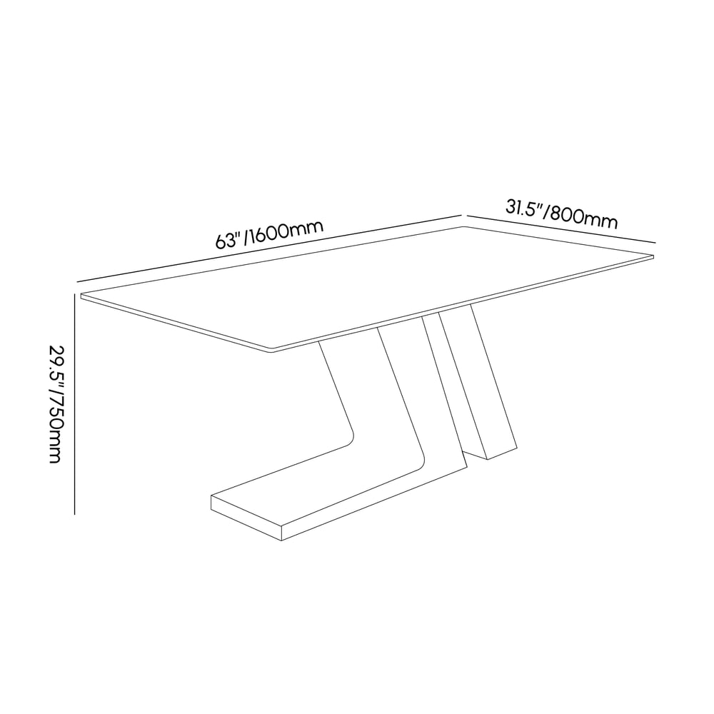 1600mm Rectangle Modern Sintered Stone Top Dining Table for 6 Stainless Steel in Gold weights dimensions image