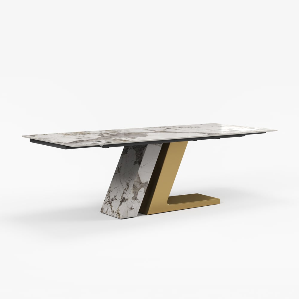 78.7-94.5" Modern Extendable Sintered Stone Dining Table Seats 6-8 People window image