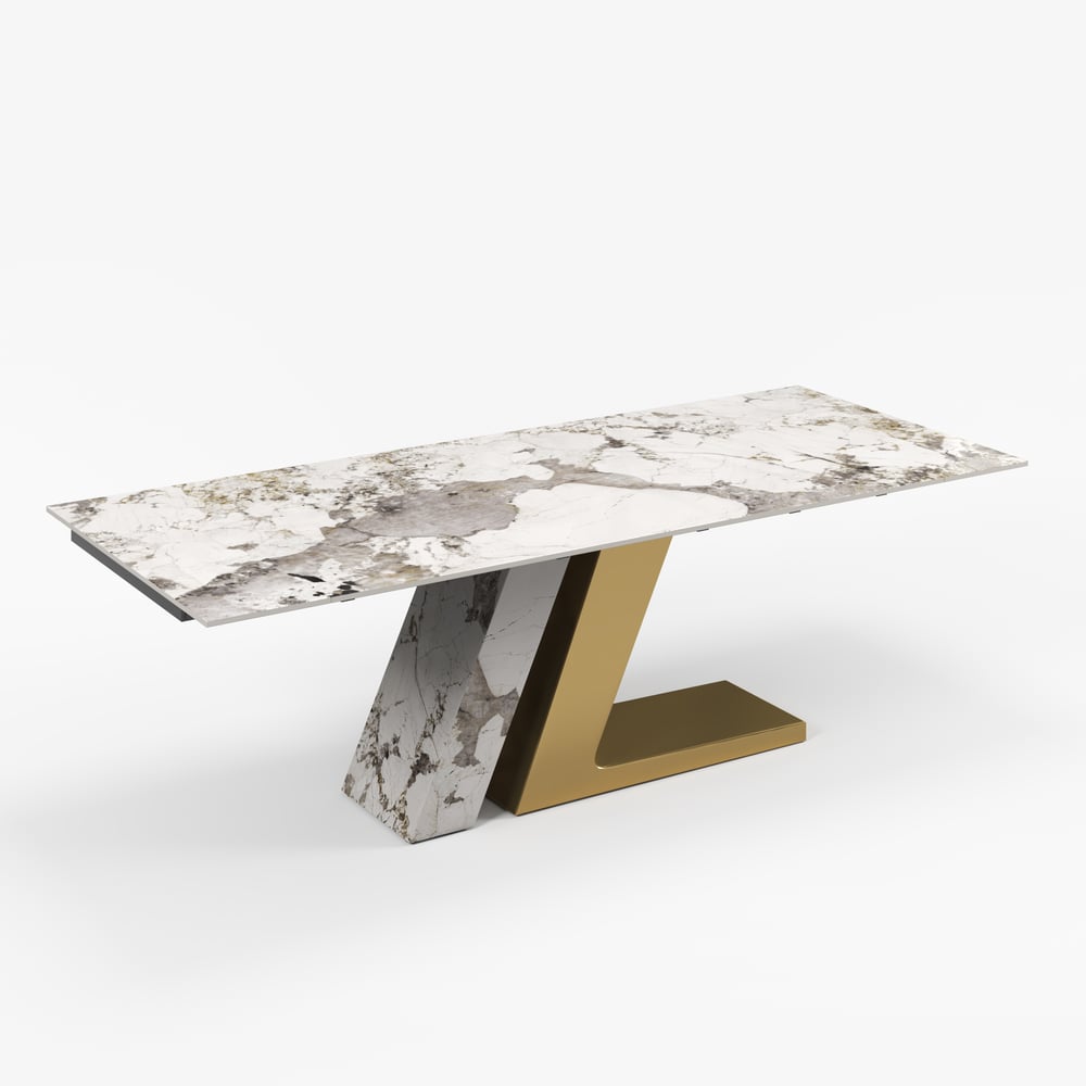 78.7-94.5" Modern Extendable Sintered Stone Dining Table Seats 6-8 People window image