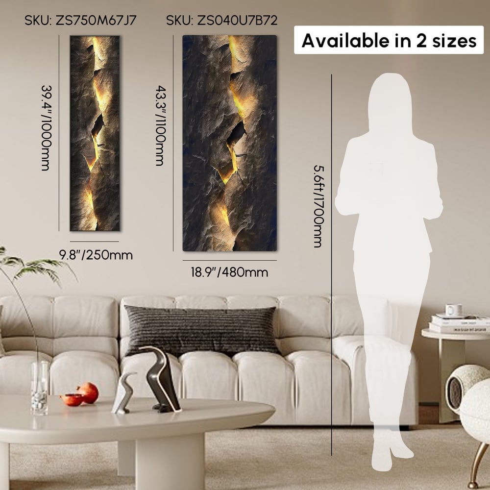 Modern Abstract LED Wall Art with Backlit Light Home Decor — USB Powered weights dimensions image