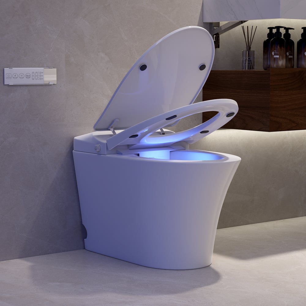 Smart Toilet Modern White Rimless Back To Wall with Dual Flush (3 Star) window image