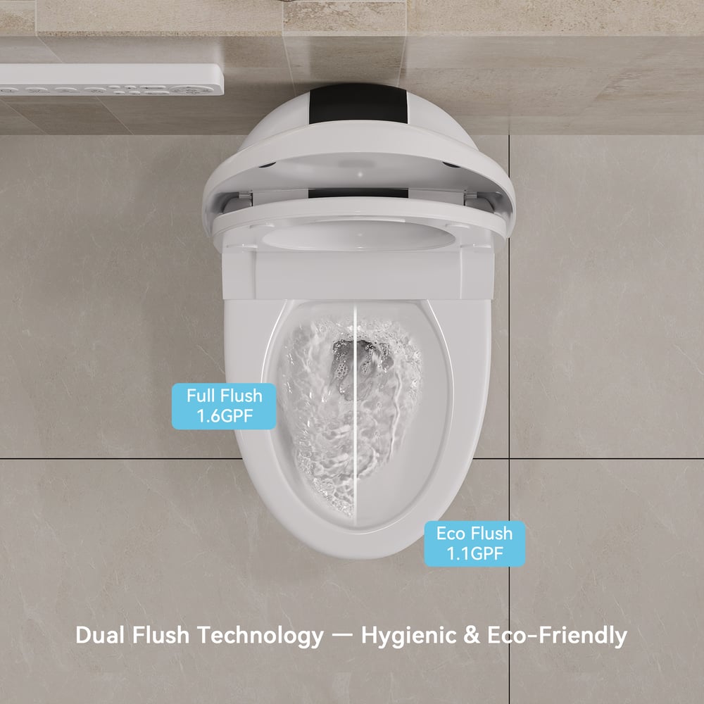 Hynova AX8 Automatic Flushing Smart Bidet Toilet with Dual Flush & Auto Open Lid window image