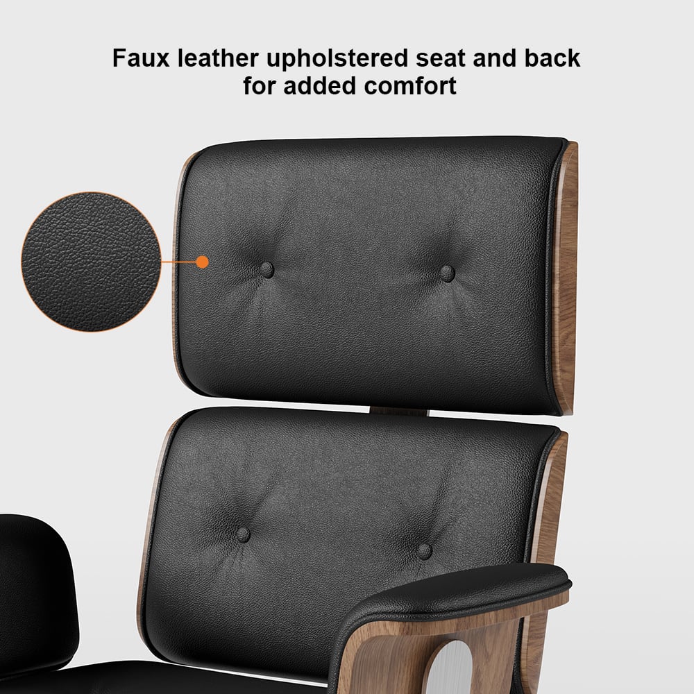 Black Wooden Adjustable Height Swivel Upholstered Desk Chair Home Office window image
