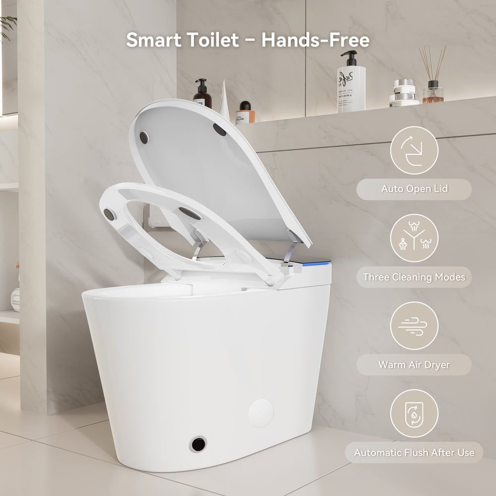 Hynova AX7 Automatic Smart Bidet Toilet with Built-in Tank 1.27 GPF, ADA Compliant window image