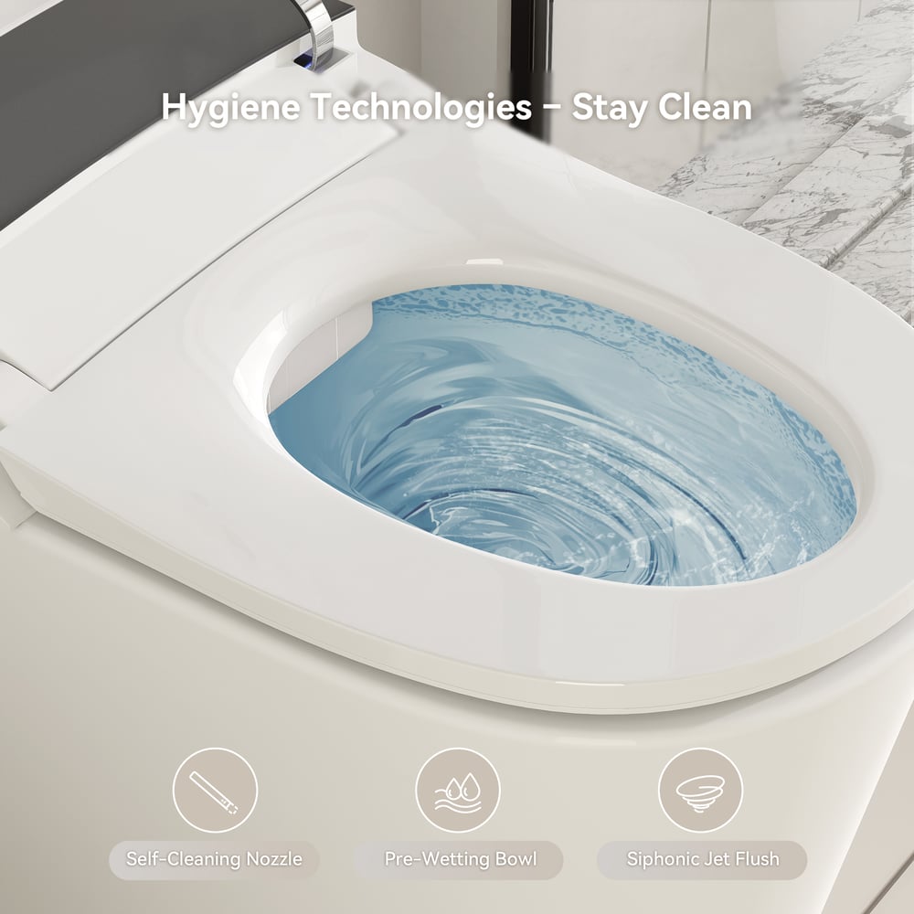 Hynova AX7 Automatic Smart Bidet Toilet with Built-in Tank 1.27 GPF, ADA Compliant window image