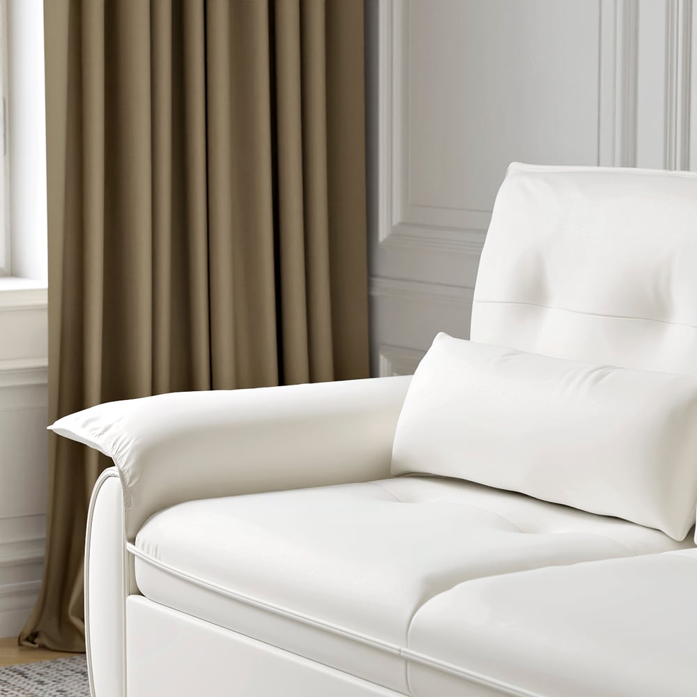 73" Performance Leather Sofa Bed window image