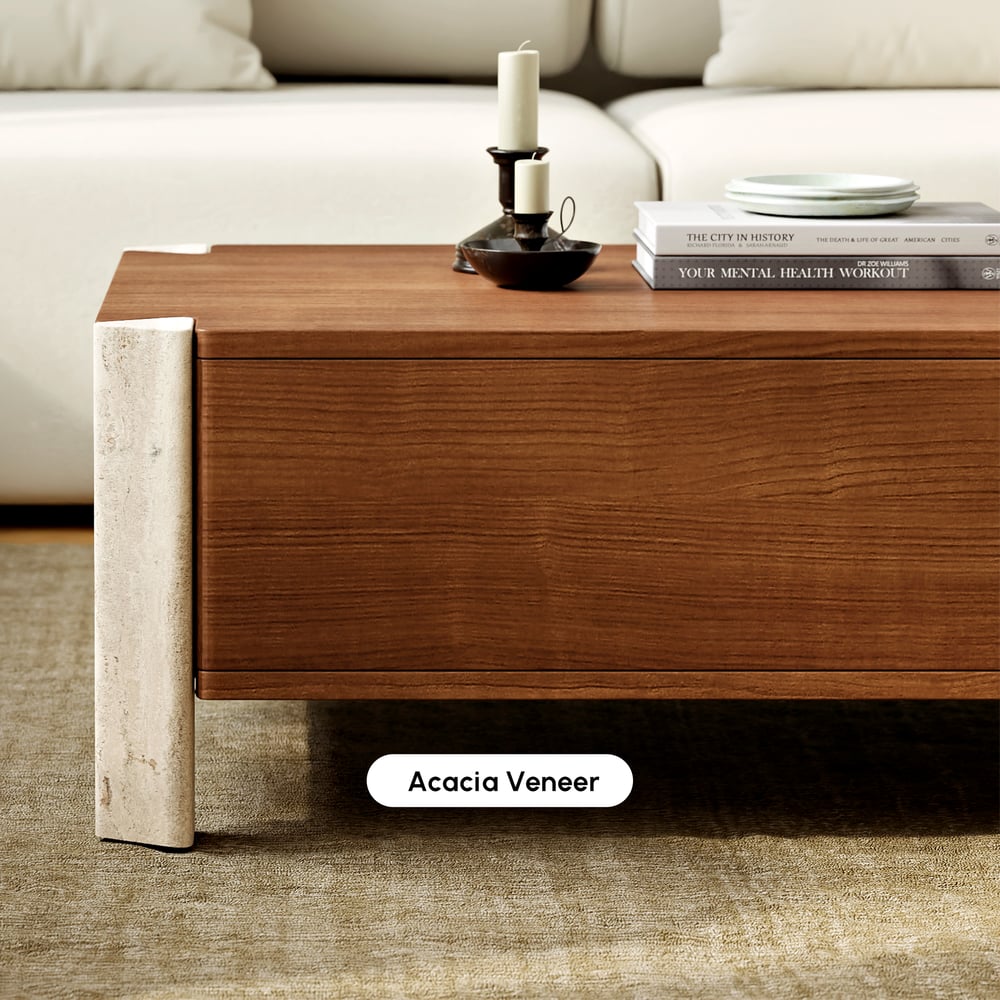 47"  Acacia Coffee Table with Storage window image