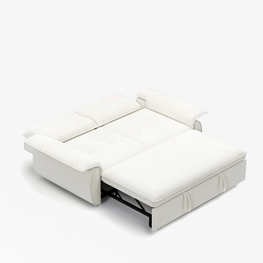 73" Performance Leather Sofa Bed window image