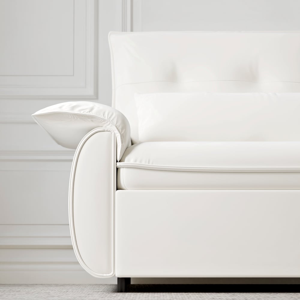 73" Performance Leather Sofa Bed window image