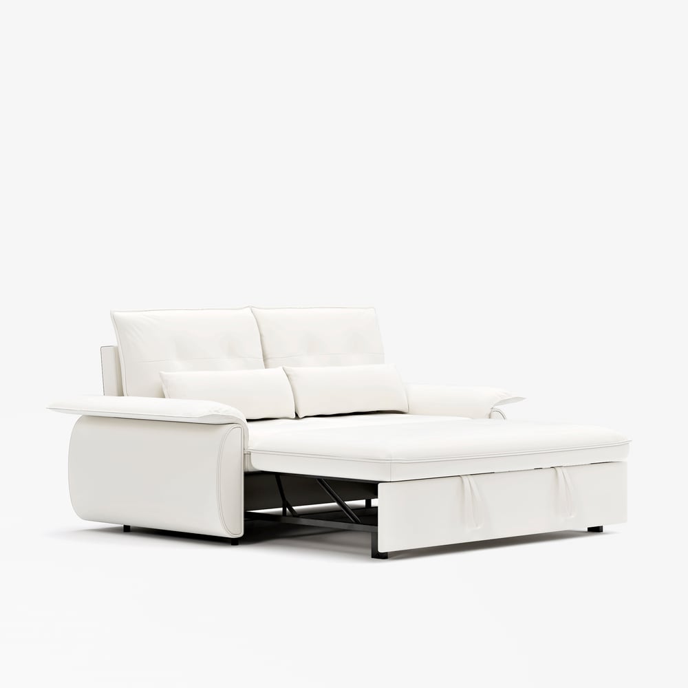 73" Performance Leather Sofa Bed window image