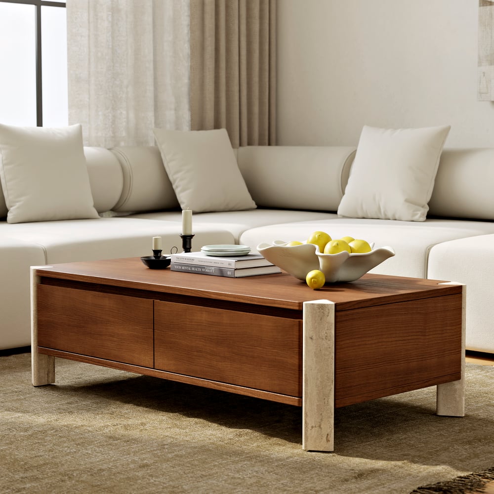 47"  Acacia Coffee Table with Storage window image