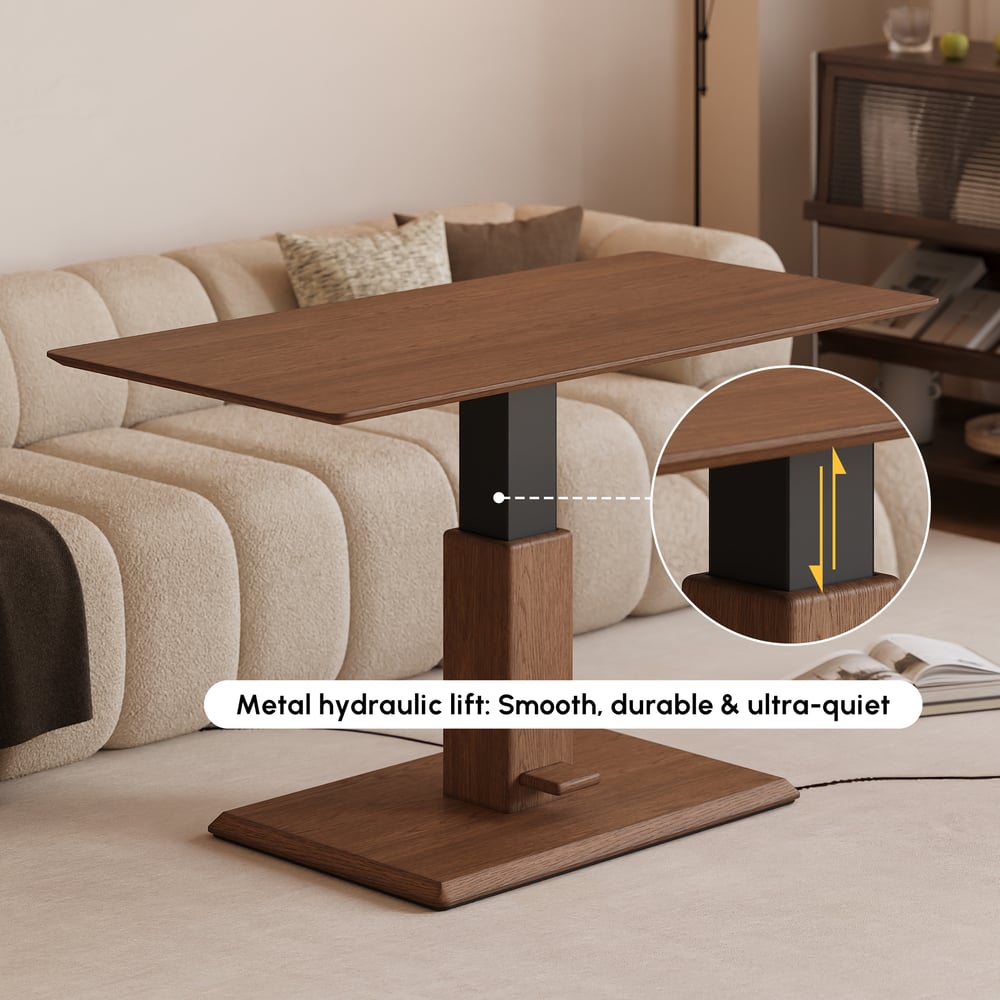 1200mm Walnut Lift-Top Height-Adjustable Coffee Table window image