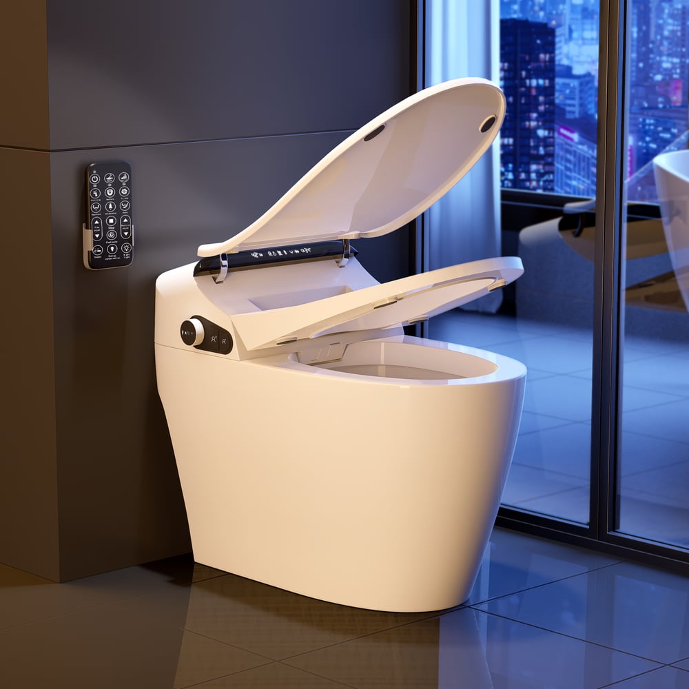 Hynova AX2 Automatic Smart Bidet Toilet with Auto Open/Close Lid White 1.28 GPF window image