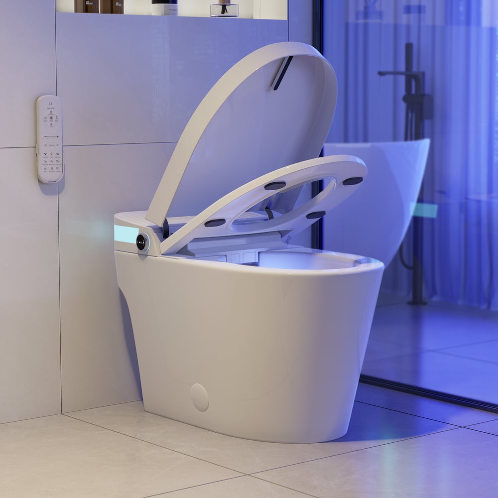 Glowin K1 Automatic Smart Bidet Toilet with Rear Ambient Light 1.32 GPF window image