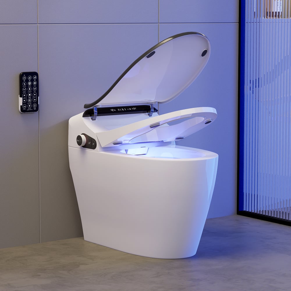 Hynova AX2 Automatic Smart Bidet Toilet with Auto Open/Close Lid Black 1.28 GPF window image