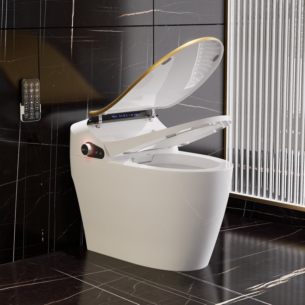Hynova AX2 Automatic Smart Bidet Toilet with Auto Open/Close Lid Gold 1.28 GPF window image