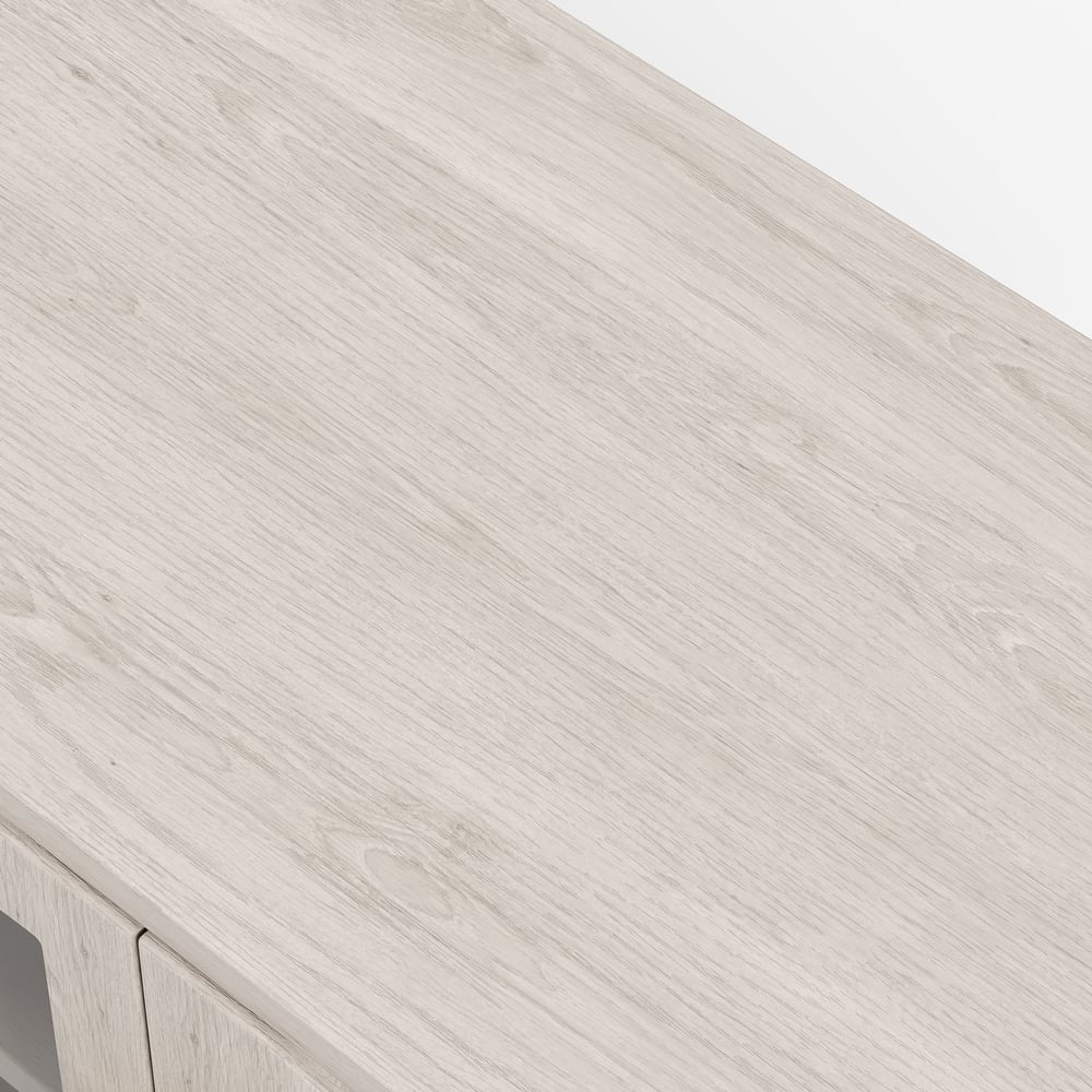 Arune 72" Arched Glass Doors TV Stand with Storage and LED window image