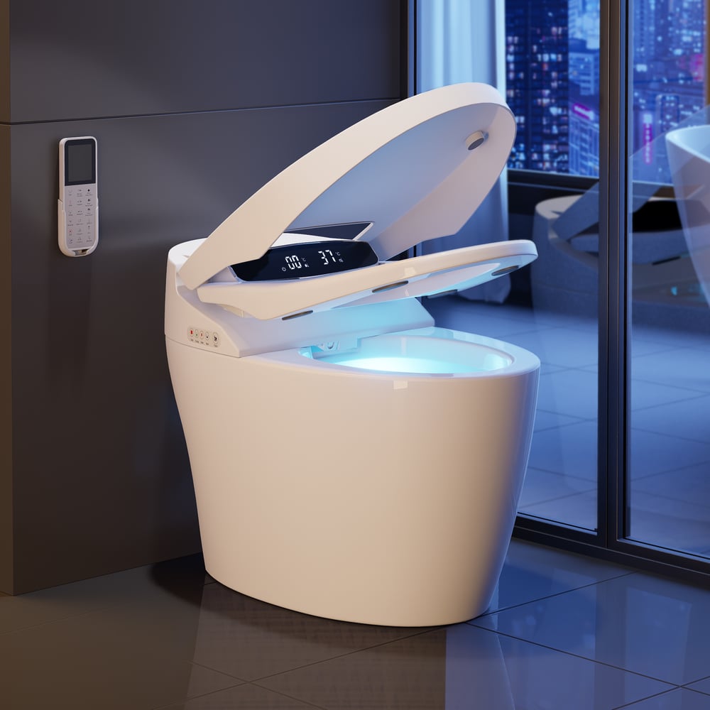 Hynova AX1 Automatic Smart Bidet Toilet,  Auto Open/Close Lid White 1.28 GPF, cUPC & ETL window image