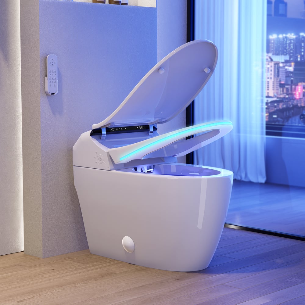 Hynova AX2 Pro Automatic Smart Bidet Toilet with Aromatherapy White 1.28 GPF window image