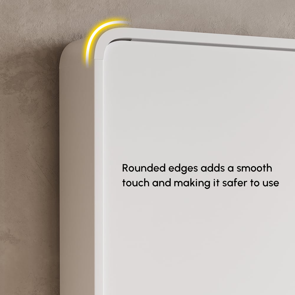 LED Medicine Cabinet Wall-mounted Bathroom Mirror Matte White 800mm window image