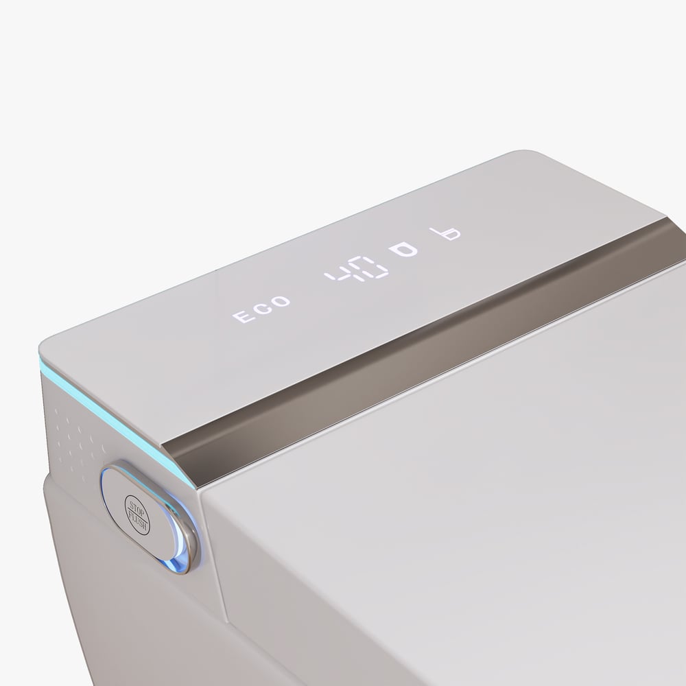 Inteligentna ścienna toaleta prysznicowa z pełną funkcją i wydajnością oszczędzania wody obraz okna